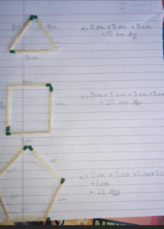 Another beautiful day with my energetic students # learning new# live KAHOOT quiz or students activities makes me not enthusiastic
Activity1:understanding Fractions
Activity2:Perimeter of Irregular Polygons like Hand with the help of thread
Activity 3Perimeter of Regular polygons