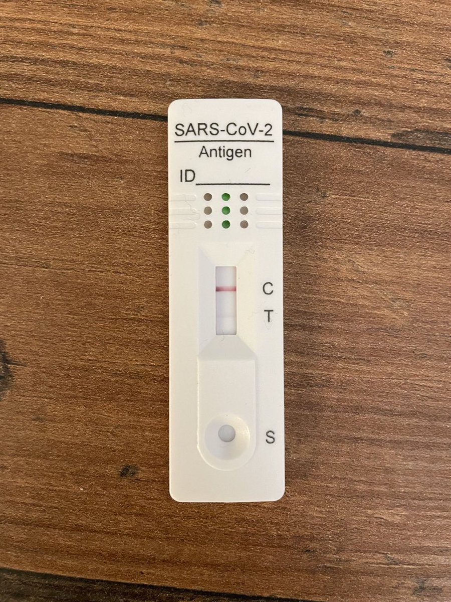 In der Schule meiner Kinder werden Schnelltests, die so aussehen übrigens häufig als negativ angesehen. Der hier ist positiv bei einem PCR-Ct-Wert von 22.