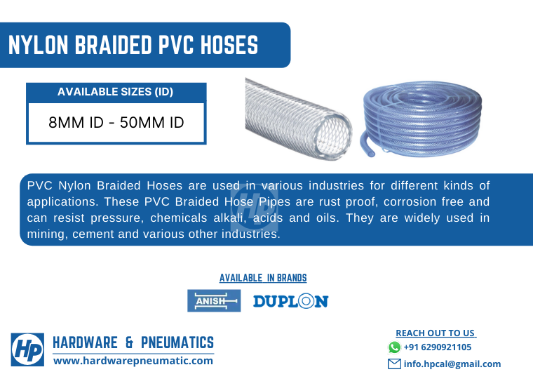 Product Offering:

Category: Pneumatic Hoses

Product: Nylon braided PVC Hose

>PVC Nylon Braided Hose offered features use of non-toxic plasticizers in combination with PVC sealing wax which makes these hoses deliver optimum support and performance values. https://t.co/NLkSPsa1rL