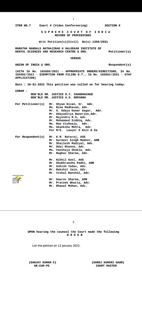 dentodontics's tweet photo. I.A. has been filled by the #KarnatakaMDSAspirants in response to Writ Petition(s)(Civil) No(s).1369/2021
For #ExtentionofDates & to legalize the counselling which already have taken place
This I. A. been filled through @advocate_tanvi to represent student side @LiveLawIndia https://t.co/FQ0T3BBopb