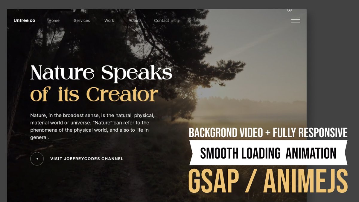 Untree_co's tweet image. 👋  New released video tutorial

Smooth Loading Animation using #GSAP and #AnimeJS + Video Background + Fully Responsive

👉 bit.ly/3FjJHFZ

#100DaysOfCode #webdev #frontend #javascript #sass #scss #html5 #bootstrap5 #css