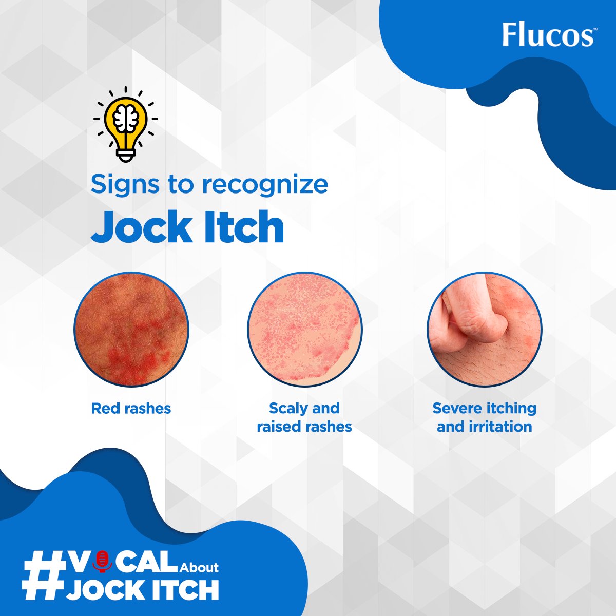FlucosDP's tweet photo. If any of the symptoms appear, visit your dermatologist. Donβt hide, or hesitate, apply Flucos Dusting Powder. It is a fungal infection, and completely curable.
#VocalAboutJockItch #VocalAboutFungal #FlucosDustingPowder #JockItch https://t.co/uAzmPUWscG