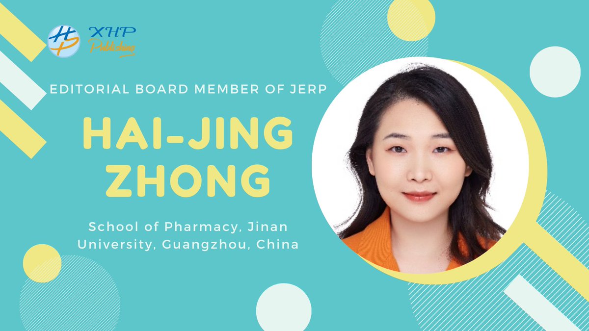 xiahepublishing's tweet photo. Three new members have joined the editorial board of #JERP in 2022 owing to their excellent academic achievement. Welcome! #XHPublishing https://t.co/CCehwuUfSO