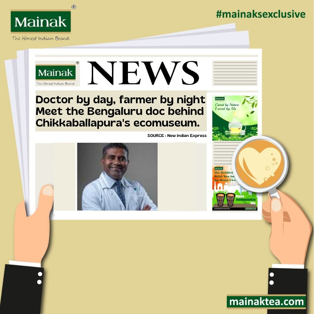 If #DrNarasimhaiahSrinivasaiah is not donning his #whitecoat,he is practising #tropicalforestry at his #ecomuseum on  #foothillsofNandiHills.
.
Amazon-amzn.to/3ki1XIg
Flipkart-flipkart.com/food-products/…
.
Mail Id- info@mainaktea.com
Call- +91 7479033810
#mainaktea #herbaltea