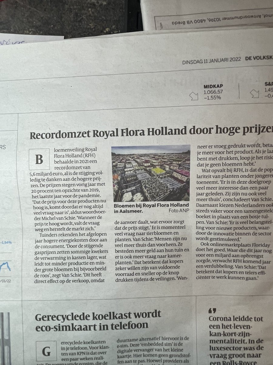 Een 👌uitleg met Michel van Schie een woordvoerder van RFH over klokverkopen. maar hij zegt net als ceo Steven Schilfgaarde dat de tuinders de hoge energieprijzen doorberekenen aan de consument, bij klokverkoop kun je niks doorberekenen😤 wat een onkunde in onze cooperatie😩