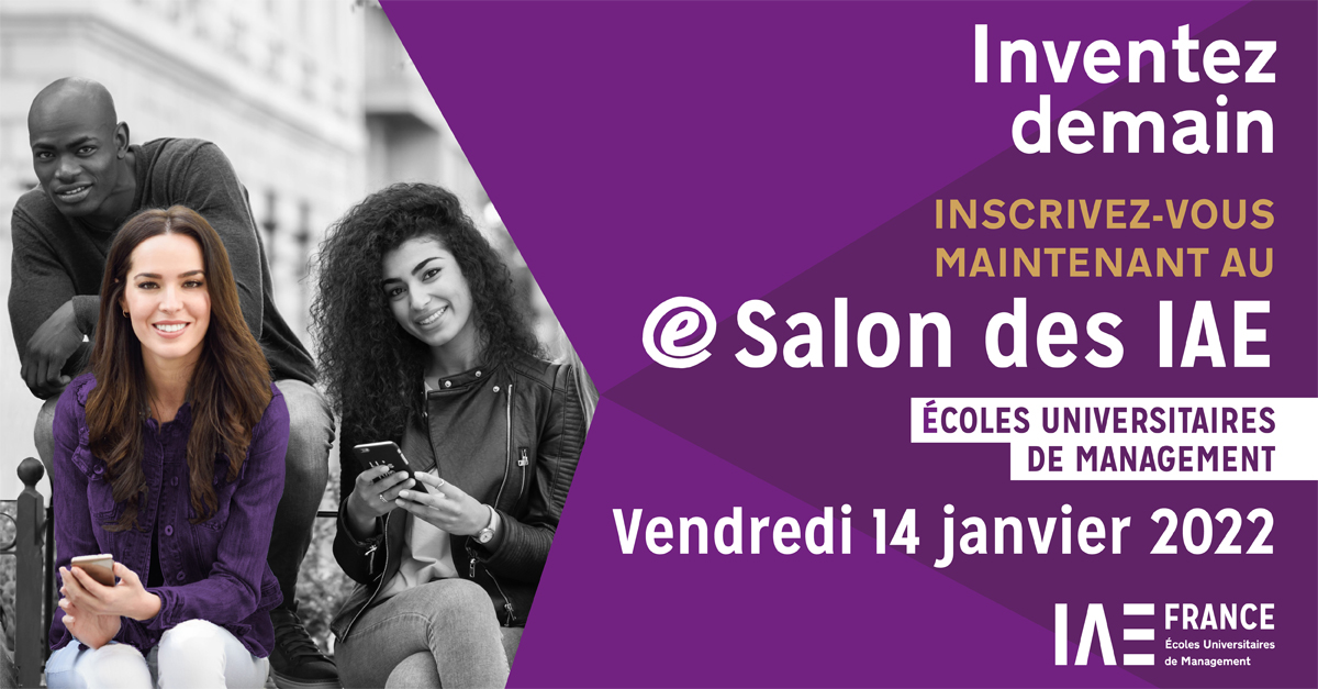 📢 Venez nous rencontrer à l’occasion du SALON VIRTUEL DES IAE. Vous pourrez y découvrir notre offre de formations et échanger en direct avec nos conseillers ! 

🗓️ QUAND ? Le vendredi 14 Janvier 2022

🕥 De 9h à 18h

👉 Inscription gratuite ici : cutt.ly/8YWcRdy