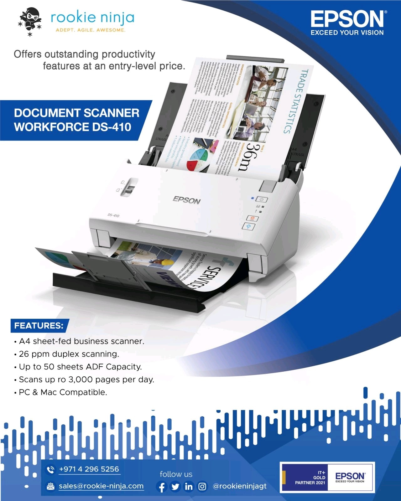 Scanner A4 Epson Workforce DS-410