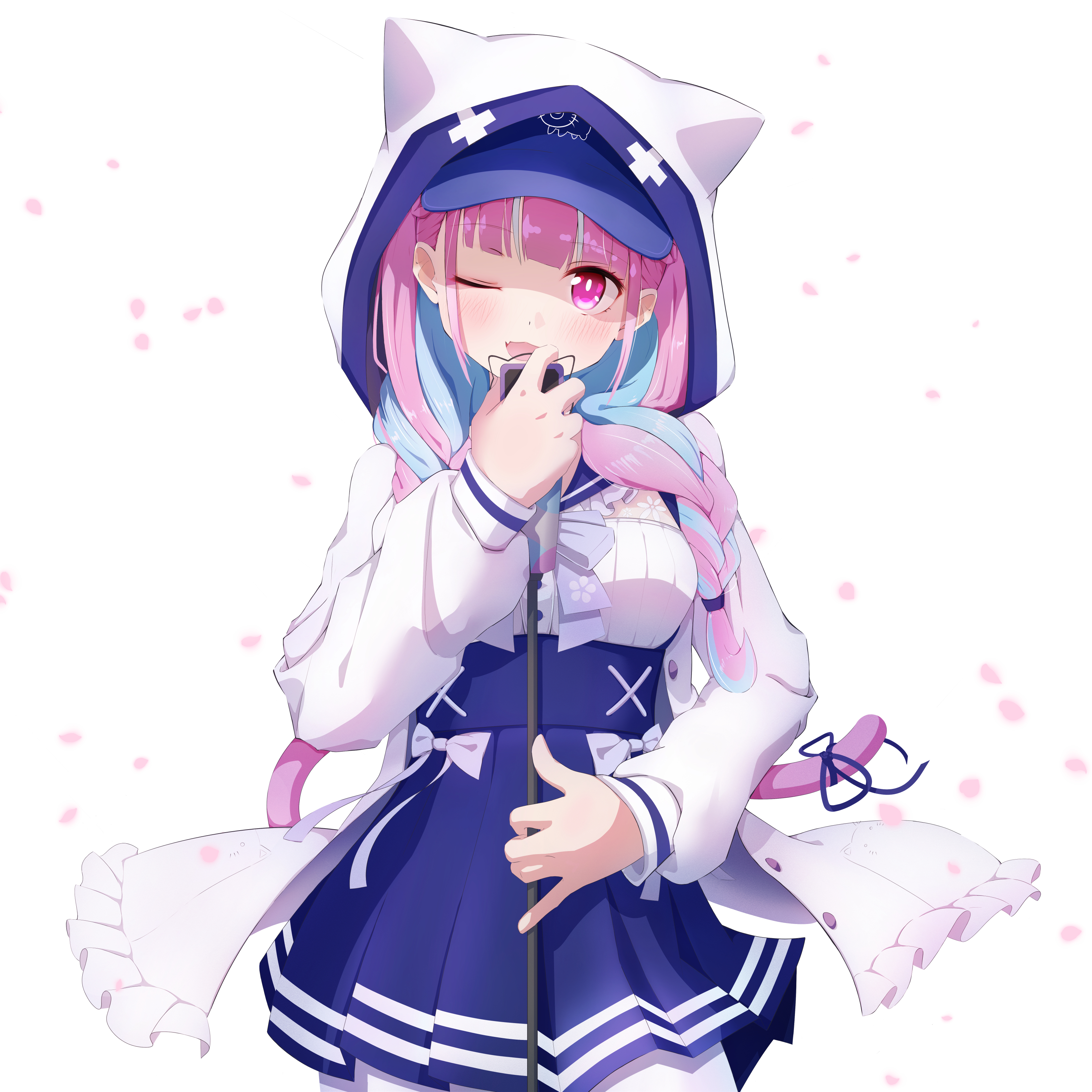 Amazon.co.jp: 手描きイラスト 2枚 湊あくあ ホロライブ 透明