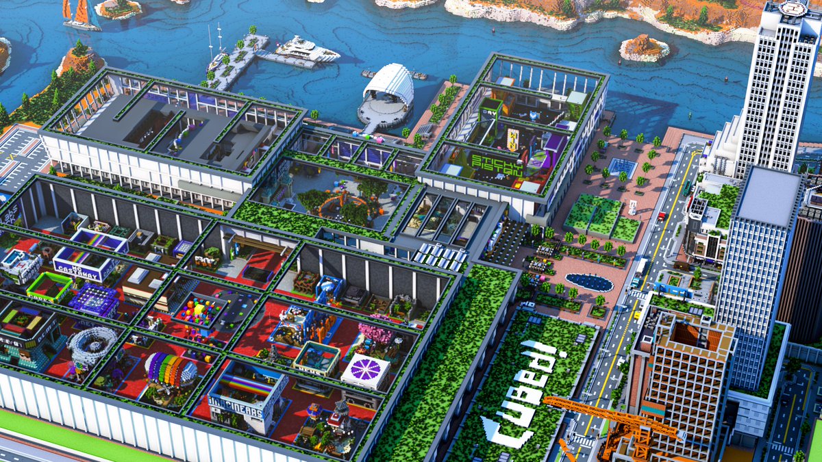 Mithrintia's tweet image. 🏙️ Take a look from the sky at the venue we built for @CubedCon 2021!

🏗️ Built by @AyreTV &amp;amp; @_Chauxz!
📸 Render by @Squarish777!

Haven't seen the cinematic yet? Watch it here!
youtube.com/watch?v=MvQ_Lr…

#minecraft #minecraftbuilds #voxelart