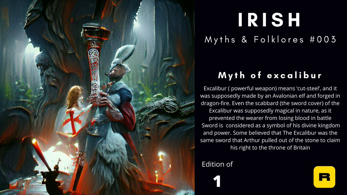 Myth of excalibur  , Myths &amp; Folklores #003 collectible rarible.com/token/0xc91544… #rarible #ethereum #flow #nonfungible #digitalasset #nft via <a href="/rarible/">Rarible</a> #art #nftart #cryptoart #nftartist #nftcollector #nftcommunity #nfts #digitalart #crypto #ethereum #blockchain #artist #bitcoin