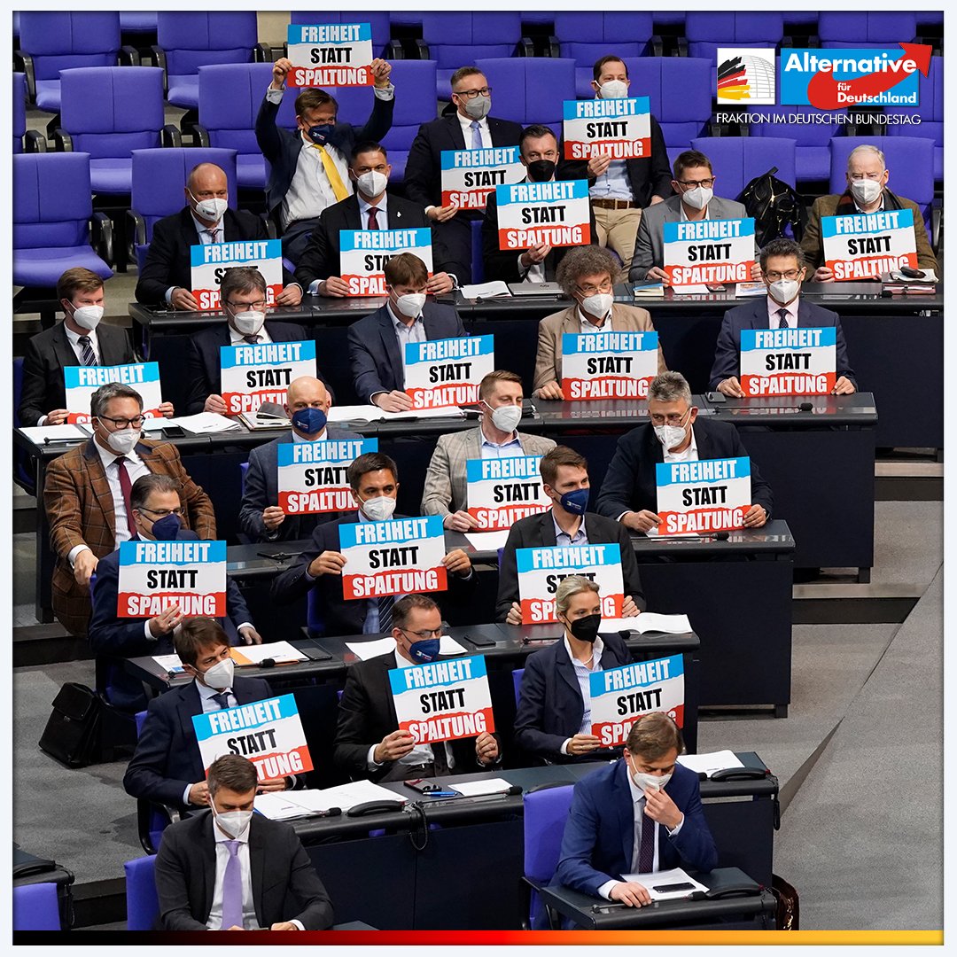 Wir protestieren gegen das Zutrittsverbot für ungeimpfte Abgeordnete! Diese Regelung ist völlig unverhältnismäßig und rechtlich fragwürdig. Sie schränkt die Abgeordneten in unzulässiger Weise in der Ausübung ihres Mandates ein. #Bundestag 1/2