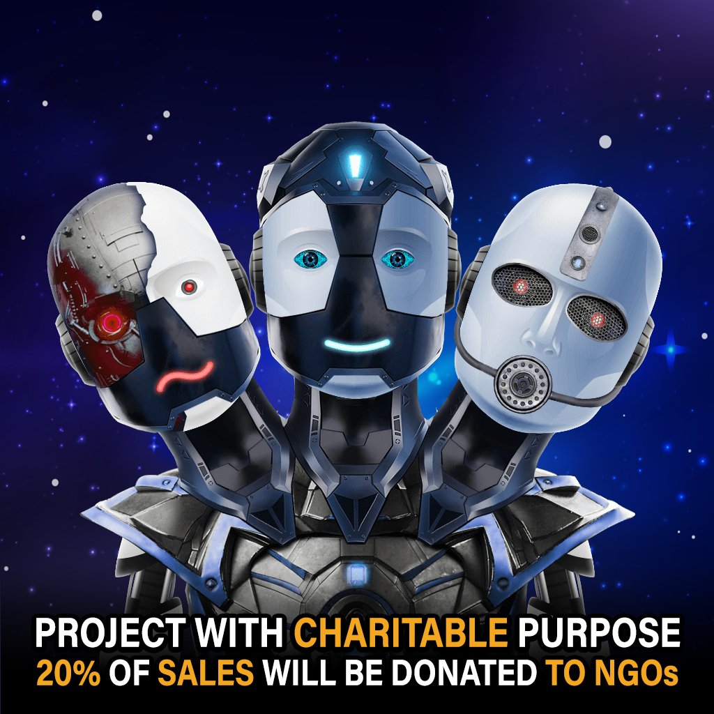 solcyborgs's tweet photo. Project with a Charitable Purpose !!!
One of our roadmap goals is to help the underprivileged community and for that, we have decided to donate 20% of total sales to different NGOs.
#nftcommunity #solcyborgs #nfts #charity #ngos #Solana #NFTCommunity #NFTdrop https://t.co/G6hGgF5hD6