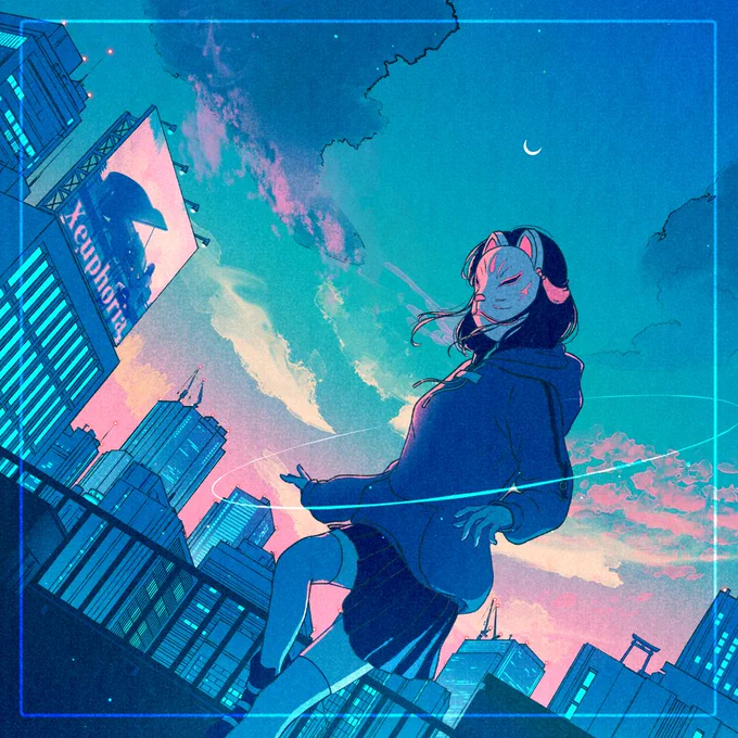💙💜💙🌛💙💜💙

#PortfolioDay 
#digitalart 

夜っぽいイラストが多めです🙃 