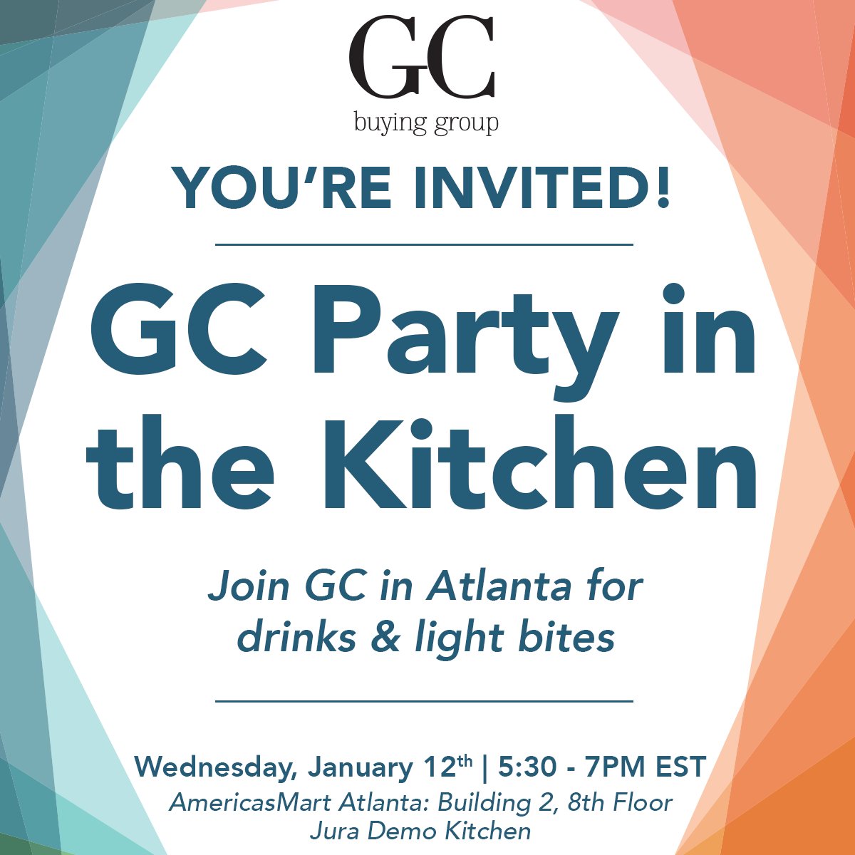 gcbuyinggroup's tweet photo. Join us TONIGHT on the 8th floor of AmericasMart for our GC Party in the Kitchen! Open to all Housewares stores, vendors, &amp; reps. Meet the GC team and learn about the benefits of being a member of the #1 Housewares Buying Group!

https://t.co/DXaltTuo6t

#housewares #americasmart https://t.co/C4BSkJ96UE