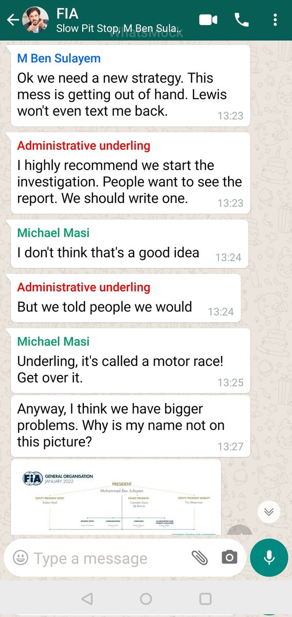 SlowPitStop's tweet photo. More leaked texts! How will Michael get out of this?

#MasiOut #WeStandWithLewisHamilton #ReleaseTheFIAreport https://t.co/oqSny7zHwT
