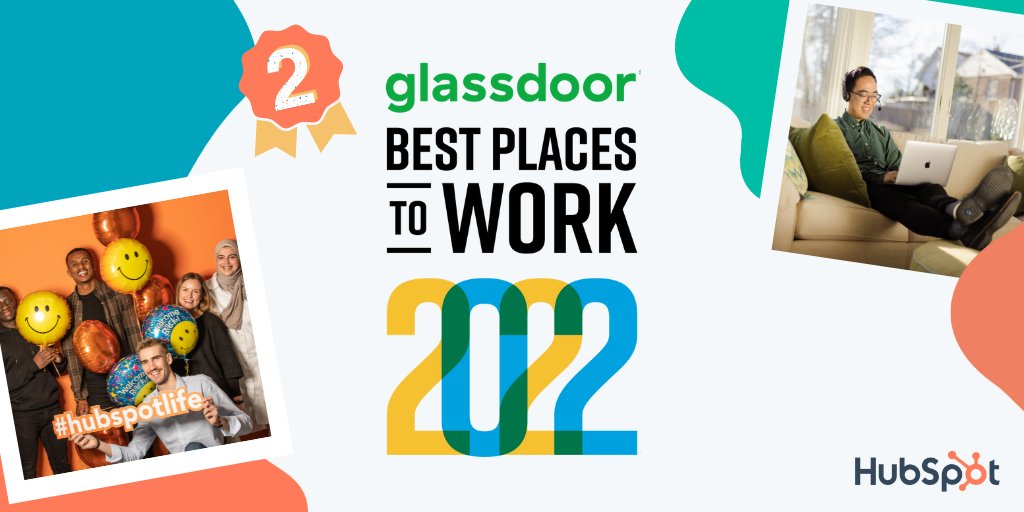 Hip Hip Hooray! 🎉 🎉 🎉  Thanks to our employees’ feedback, HubSpot has been named Glassdoor’s #2 Best Place to Work in 2022. Learn more: bit.ly/3GnYRLx 

#GlassdoorBPTW #BestPlaceToWork #HubSpotLife