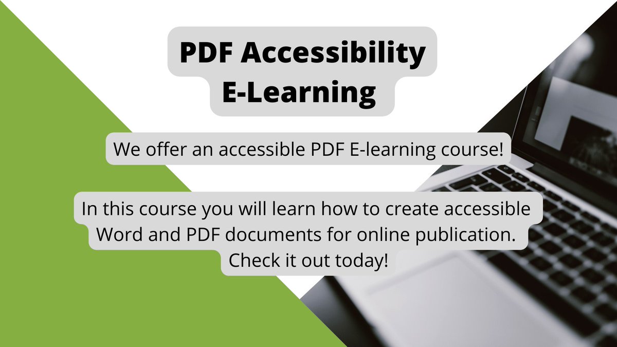 We offer an accessible PDF/Word E-learning course!
Learn more here: bit.ly/PDFaccessibili…