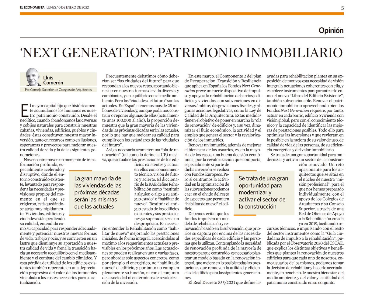 Fondos 'Next Generation': claves para renovar el patrimonio inmobiliario
@presidenteCSCAE via <a href="/elEconomistaes/">elEconomista.es</a> 

👉 eleconomista.es/opinion-blogs/…