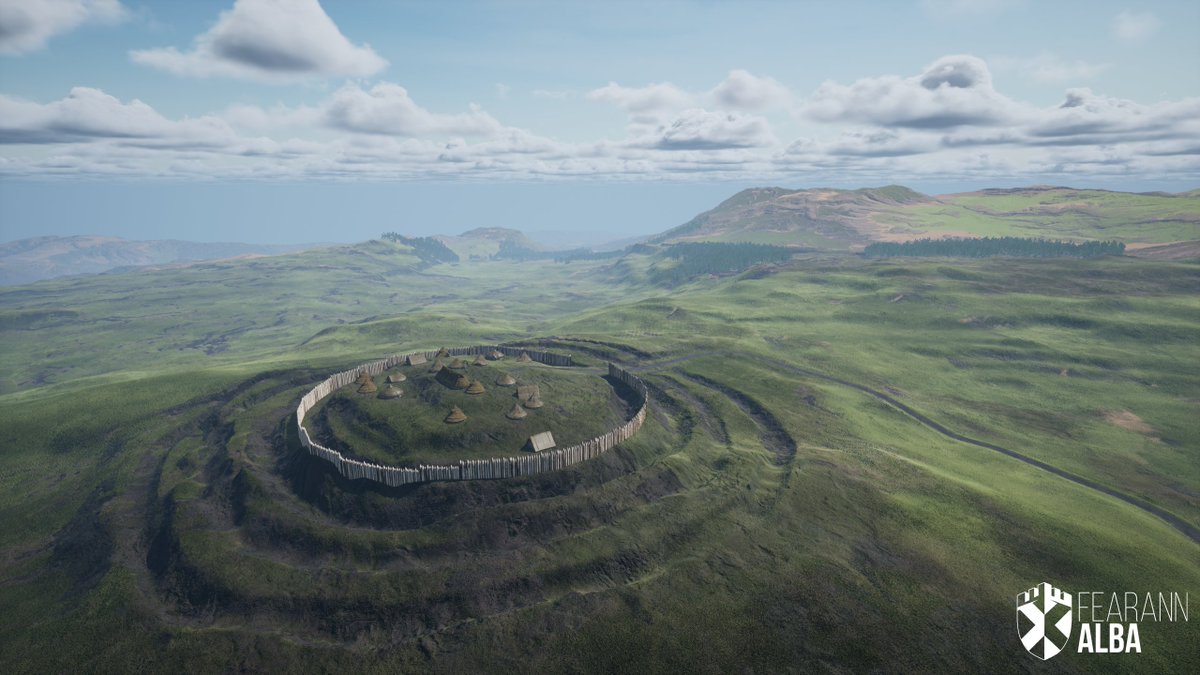 FearannAlba's tweet photo. A very rough start on the reconstruction of the fort on Dunguile Hill for #HillfortWednesdays - situated just south of Castle Douglas in Dumfries &amp; Galloway. Screel Hill in the background. https://t.co/C97nIKtxLx