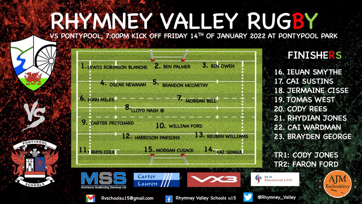 Team News | Dewar Shield Below our squad for the first competitive game of 2022.. we take on @poolerschools at The Park, Friday 14th of January: 7pm Kick Off Players to meet at 5:30pm #WeAreRV 🔴🟢