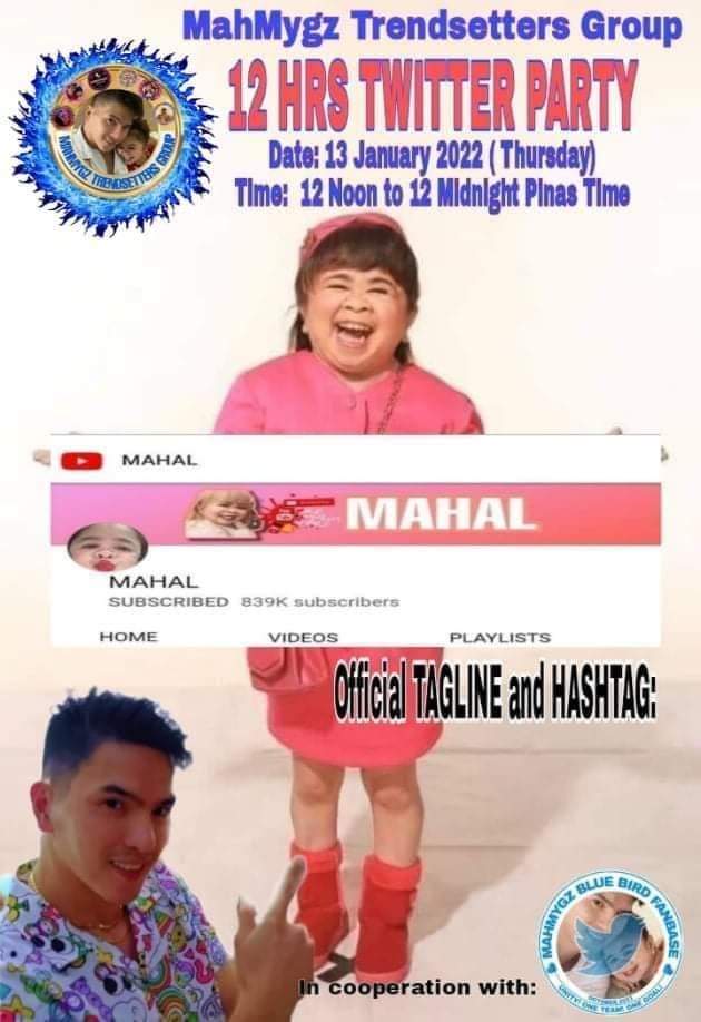 lany_kate17's tweet photo. Come and Join us!!!

MahMygz Trendsetters Group in cooperation with MahMygz Blue Bird Fanbase would like to invite you to join our 12 HRS TWTTER PARTY on Thursday, 13 January 2022 from 12 Noon to 12 Midnight Pinas Time. https://t.co/NH3htXtFLQ