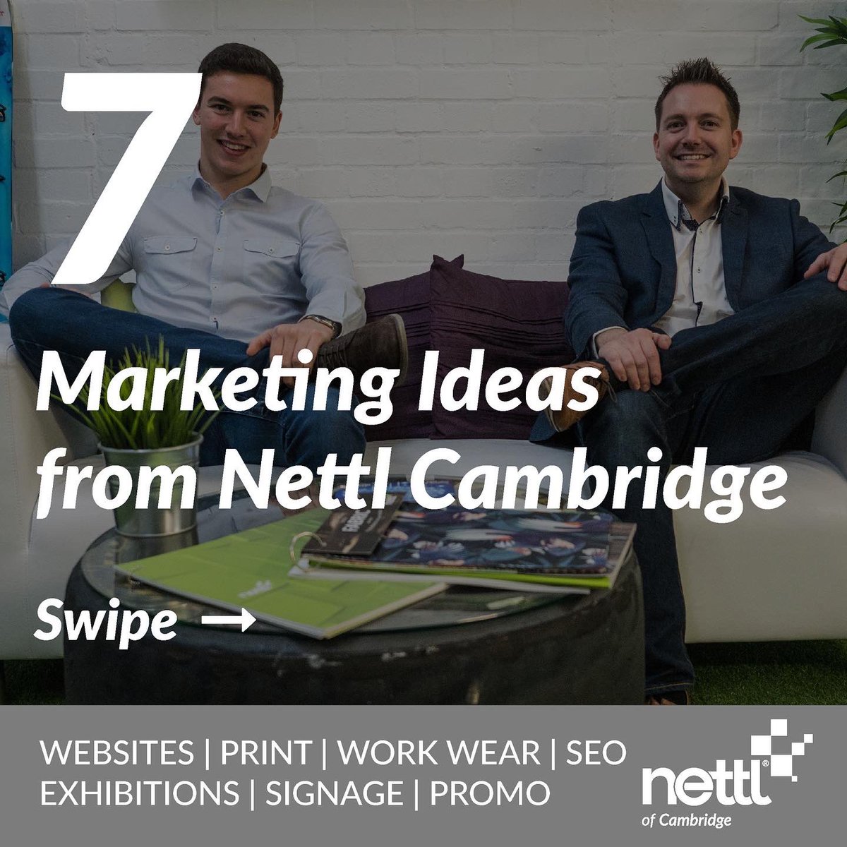 Check out our 7 marketing ideas from the services and products we offer! Make 2022 a better year for business. #marketing #websites #printing #workwear #seo #exhibitions #signage #promo #cambridge #2022