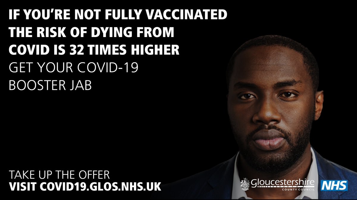 If you're not fully vaccinated the risk of dying from Covid is 32x higher. Get your booster jab.

👉 Book via the National Booking System: orlo.uk/550Dp (or call 119)
👉 Visit a drop-in clinic orlo.uk/dZpLq

 or wait to receive an invitation from your GP.