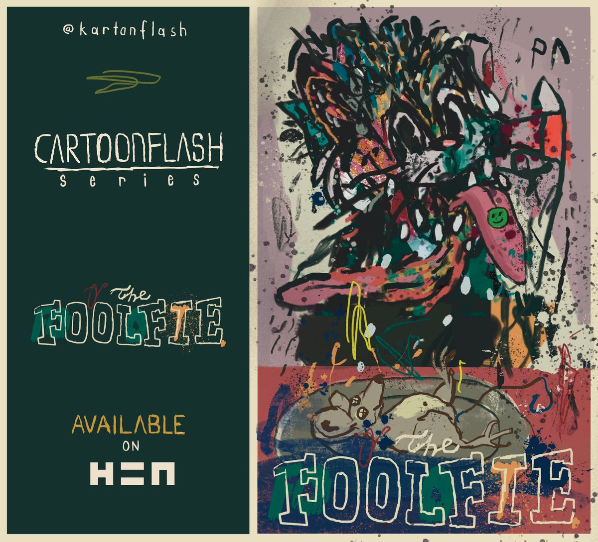 kartonflash's tweet photo. 📢The only artwork left on the primary market is "FOOLFIE", the first piece of "CARTOONFLASH" series!! 🤡

https://t.co/EjyliY7QmT…
https://t.co/FqufBDPCgg

@onhicetnunc @NFT_Turkey @hiceturco @kr0wded @hen_community

#CleanNFT #NFTCommunity #nftcollector #kartonflash https://t.co/oAIVVdLxbZ