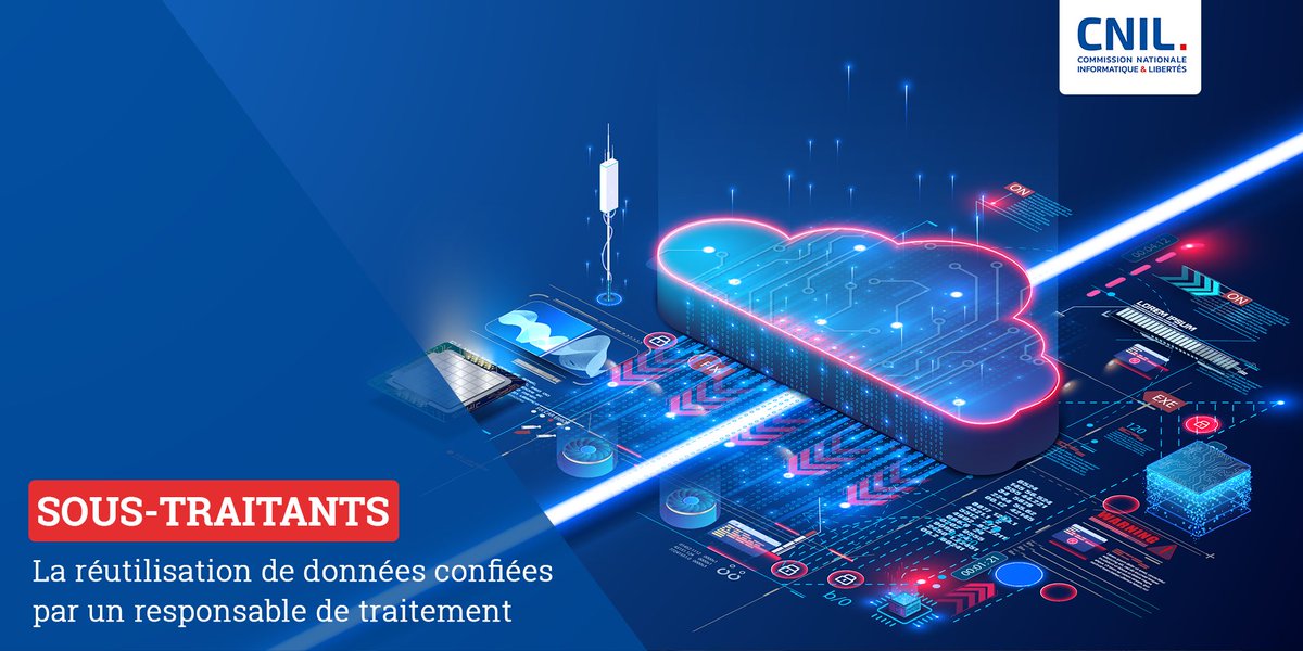 CNIL's tweet photo. 💡Un sous-traitant ne peut réutiliser des #données personnelles pour son propre compte que si cette réutilisation est compatible avec le traitement initial et que le responsable du traitement lui en a donné l’autorisation écrite 👉https://t.co/JqcBaqAayv https://t.co/18PwtB3veT