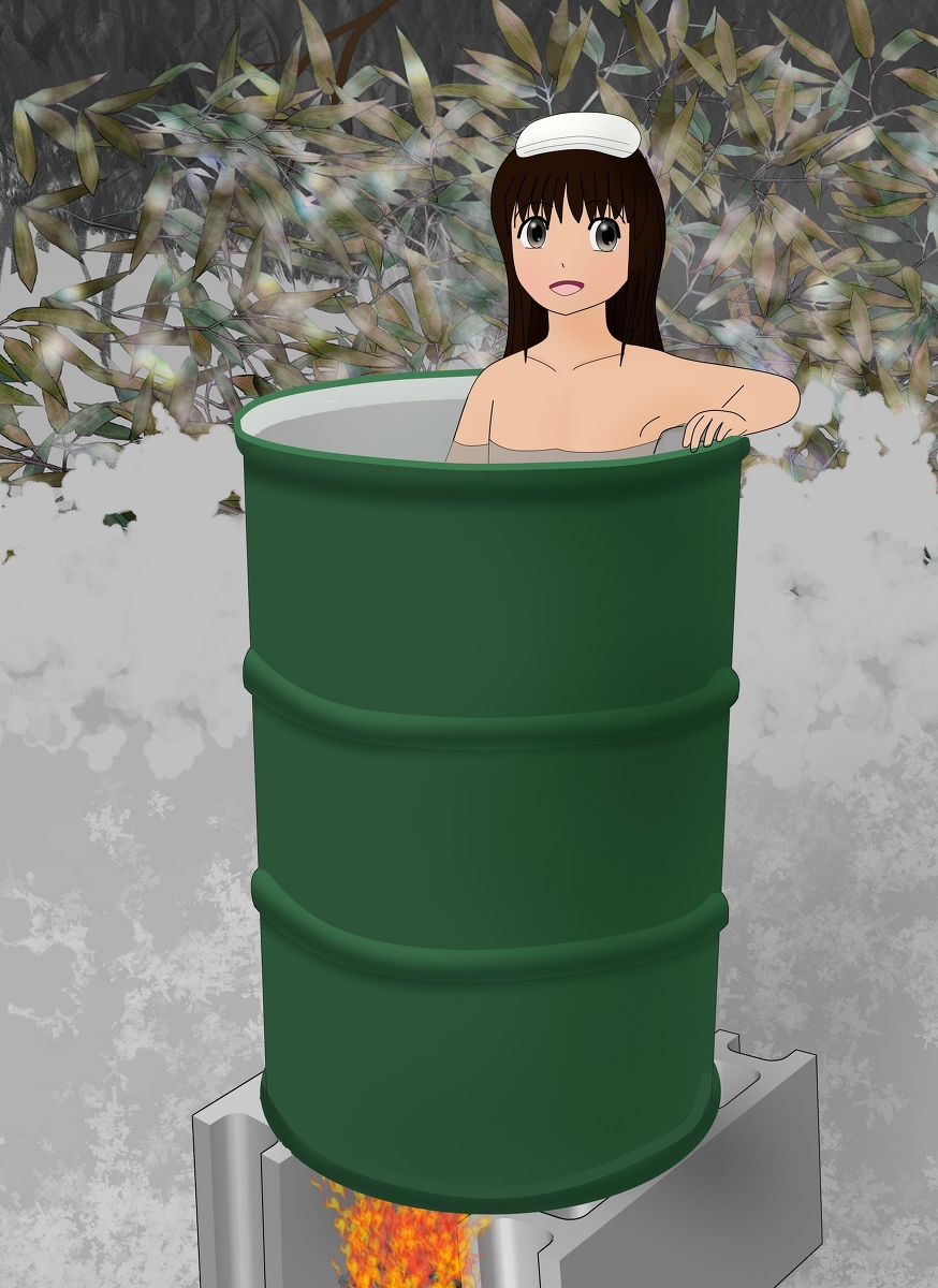 ドラム缶風呂 少女