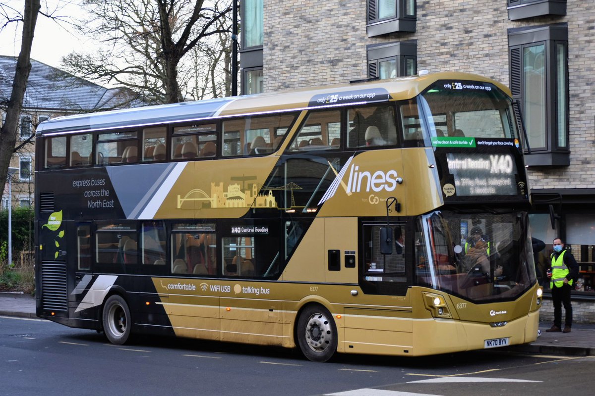 OxfordBusCo's tweet photo. If you travel on the X40, you might notice a Geordie visitor on the route over the next couple of weeks. We're trialling a vehicle we've borrowed from our friends at @gonortheast - please let us know what you think! https://t.co/G8EtijCnfh