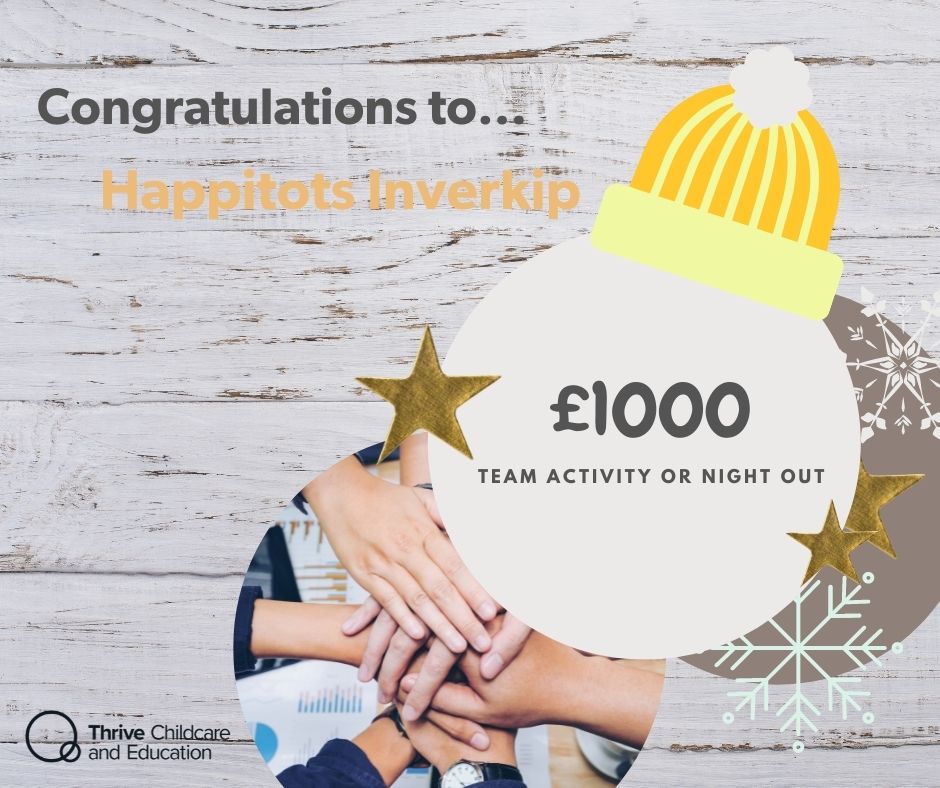 🌟Thrive Winter Incentive 🌟
Congratulations to the wonderful team at Happitots Inverkip 💛
We hope you have a lovely time celebrating together and a huge thank you for all of your hard work. #thrivechildcare #happitotsnurseries