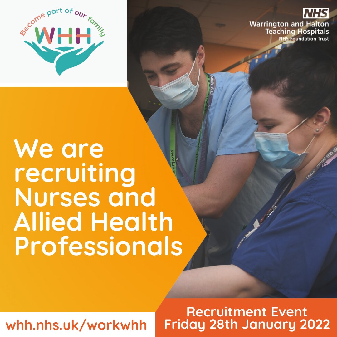 Come and talk to us at our next clinical recruitment event on Friday 28th January, 10am to 5pm at the Village Hotel Warrington. 

Come and meet us for a brew and chat and you may even leave with a conditional job offer!  

Find out more and book here  ow.ly/MUzh50HsAS4