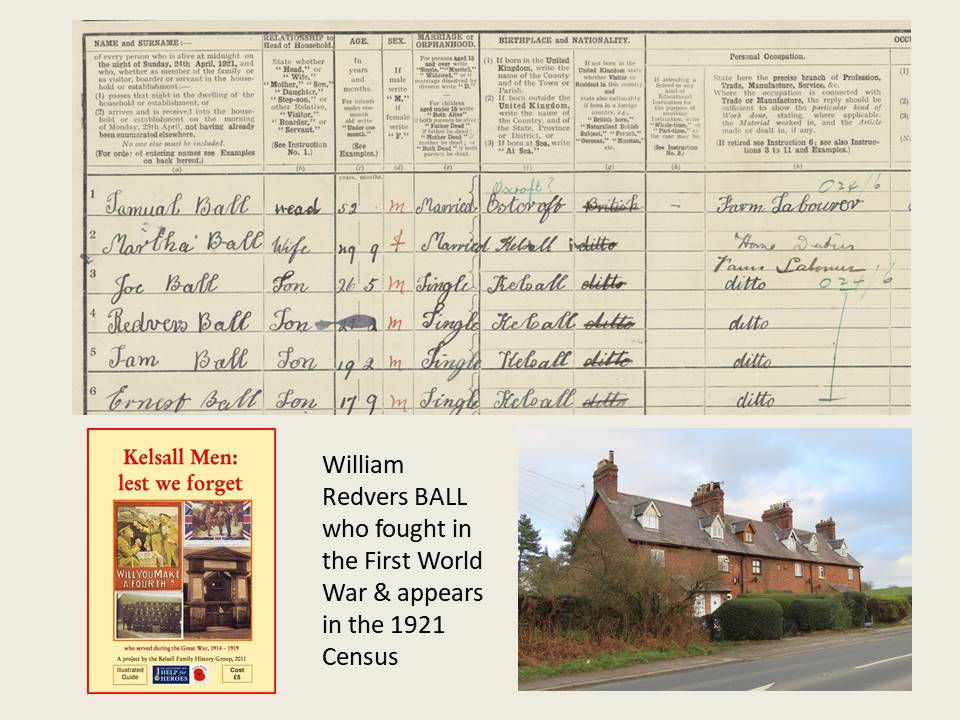 Wondered how one of our 'Kelsall Men' had fared after the First World War & looked for him on the newly released #1921Census.  William Redvers BALL, aged 21, had returned to the family home at Organsdale Cottages & a 'normal' life as a farm labourer. #Oneplacewednesday #Cheshire