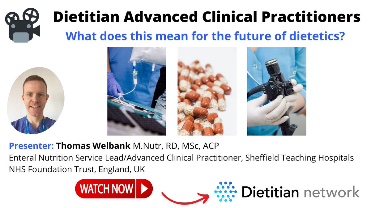 🎥 Now available on Dietitian network: Advanced Clinical Practice &amp; Extended Scope of Practice in dietetics. Dietitians are placed to have a huge impact on patient care. 🚀 Explore Dietitian network today with a free 7-day trial.📍dietitian.network