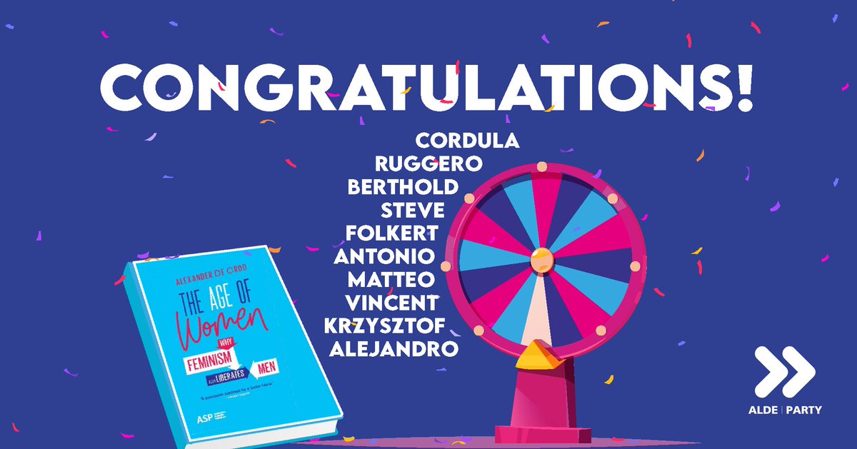 🎉 Announcing the winners of last month’s <a href="/ALDEIndMembers/">AIM for Europe</a> giveaway! These lucky liberals have won a signed copy of The Age of Women by Belgian Prime Minister <a href="/alexanderdecroo/">Alexander De Croo 🇺🇳</a> 👏