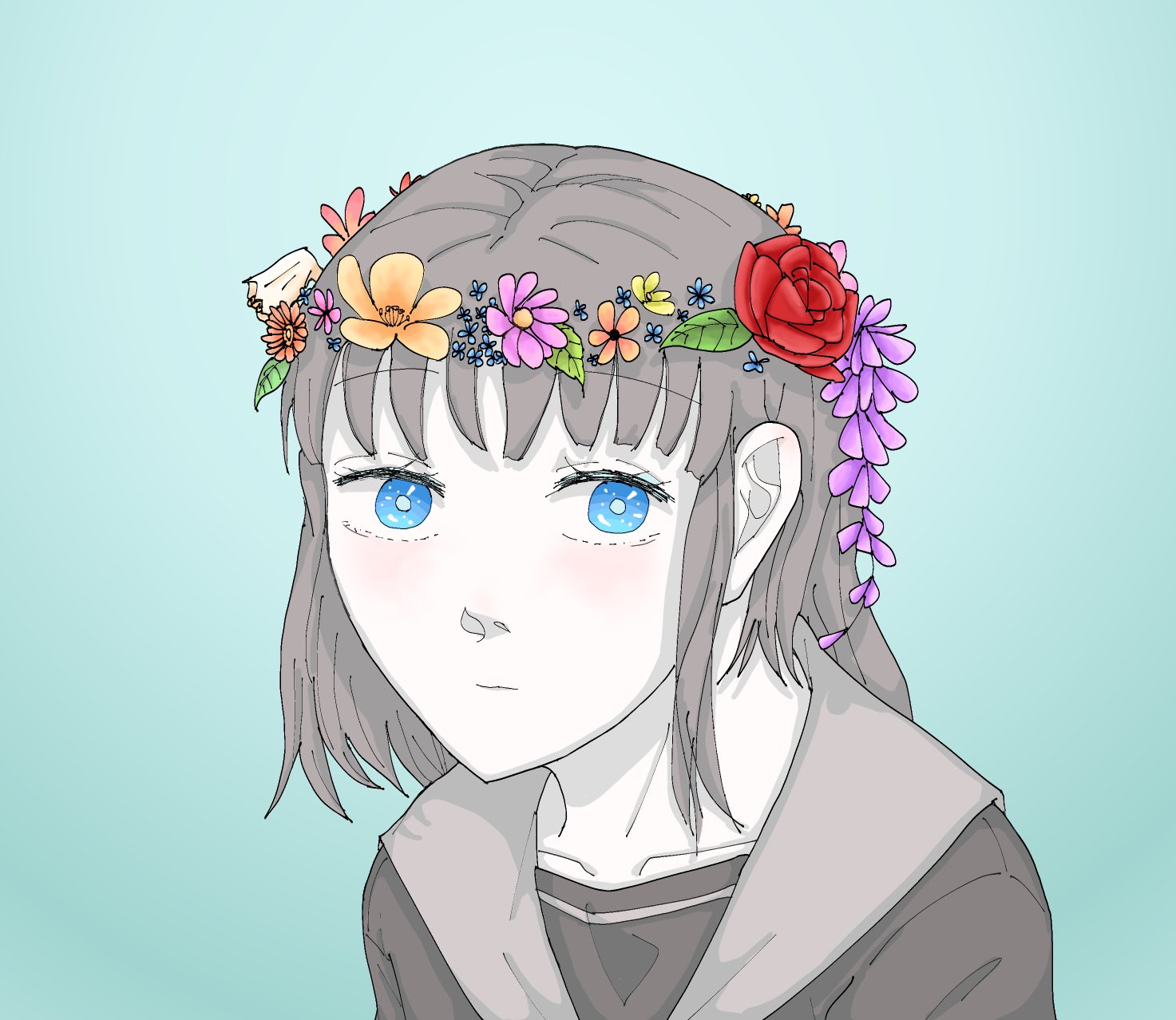 ひるね 恋に落ちる 花冠とセーラー服と女の子 創作 イラスト 創作イラスト T Co Rnyenekntk Twitter