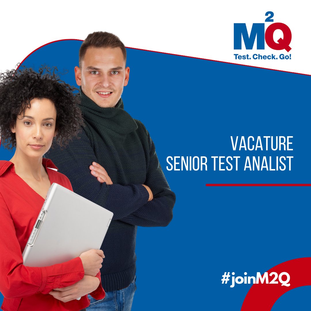 M2Qnv's tweet photo. M2Q is Dringend op zoek naar een Senior Test Analist Voor meer informatie kijk op https://t.co/nrTDASFm5v?  📲 info@m2q.be 🌐 https://t.co/dkBDICgzLm
#m2q #joinM2Q #droombaan #qatester #job #itjobs #qaanalyst #nieuweuitdaging #testconsultancy  #werk #solliciteren #vacature https://t.co/qD3UN37Ypa
