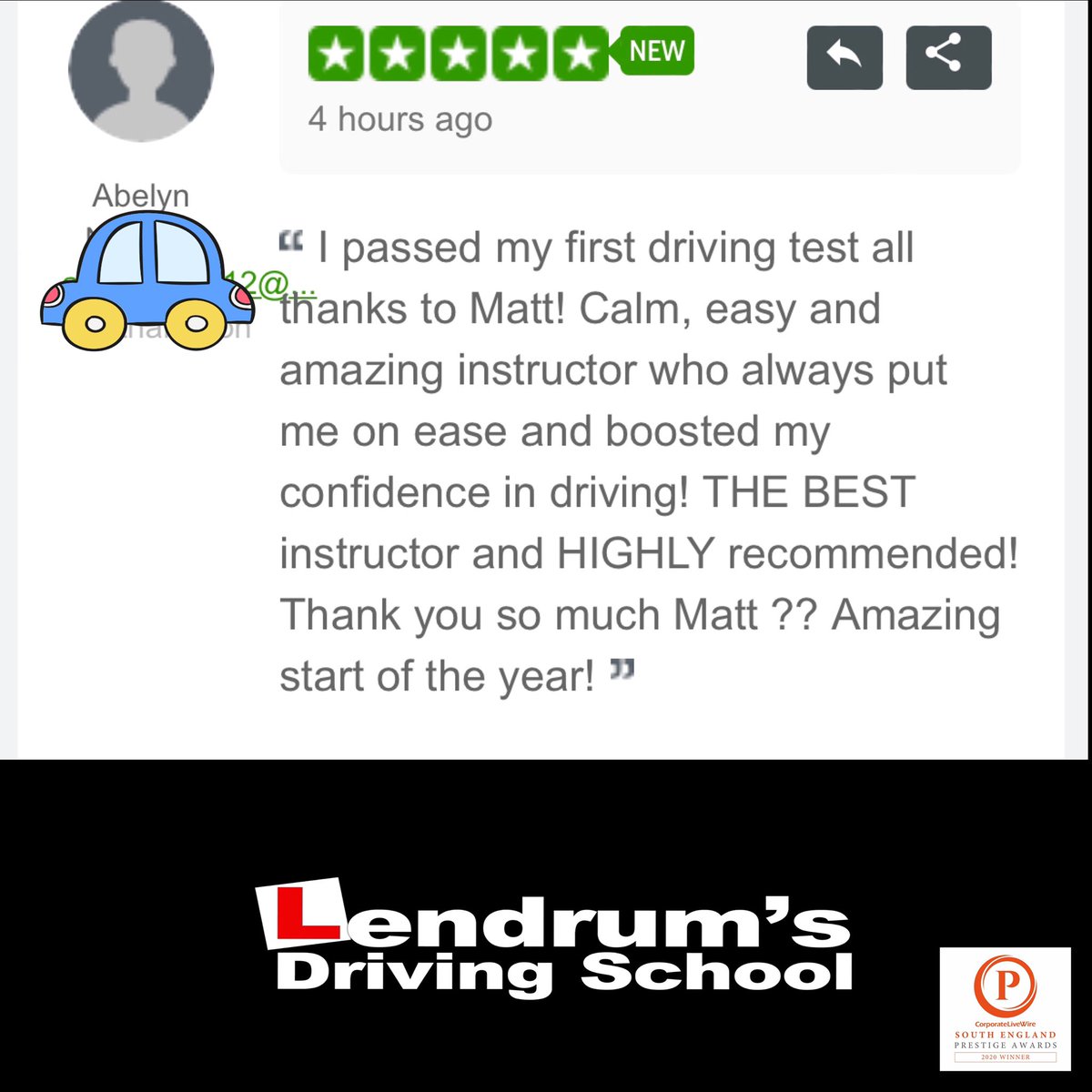 A lovely #review for #Southampton #drivinginstructor Matt in the #automatic