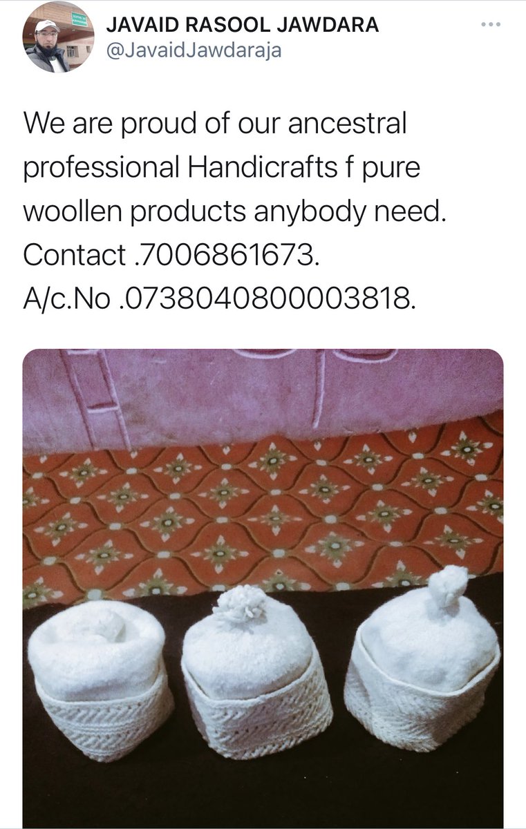 tariqtramboo's tweet photo. Handicrafts needs a change and here is the change. Awesome collection. Retweet to highlight- let the product finish today itself. #Change #Kashmir https://t.co/l97BTYVMCa