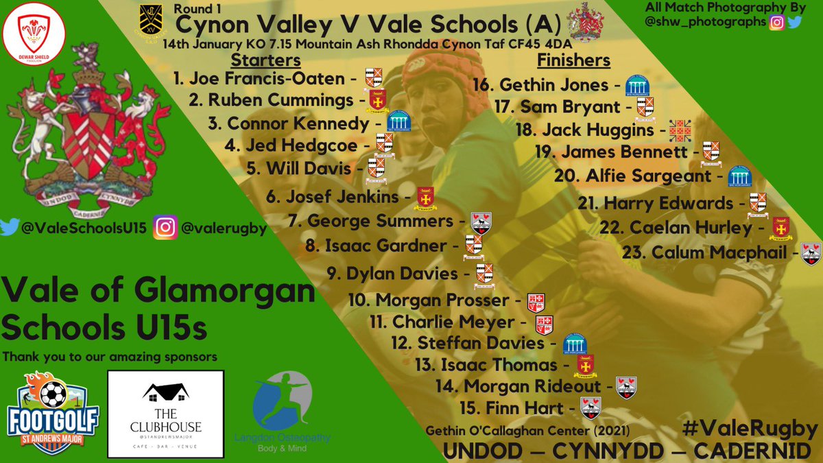 #ValeRugby squad to play @CVSRU this Friday at Mountain Ash RFC @dewar_shield @AllWalesSport