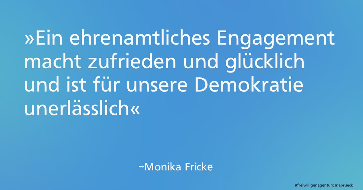 Du bist freiwillig engagiert und hast Ideen dazu, wie sich das Engagement in der Stadt Osnabrück weiterentwickeln soll? 💡🎨⚙️Dann sei dabei: osnabrueck.de/verwaltung/fre…

#engagiertinosnabrueck #freiwilligenagenturosnabrueck #zumglueckengagiertinosnabrueck
#gestaltedeinengagement