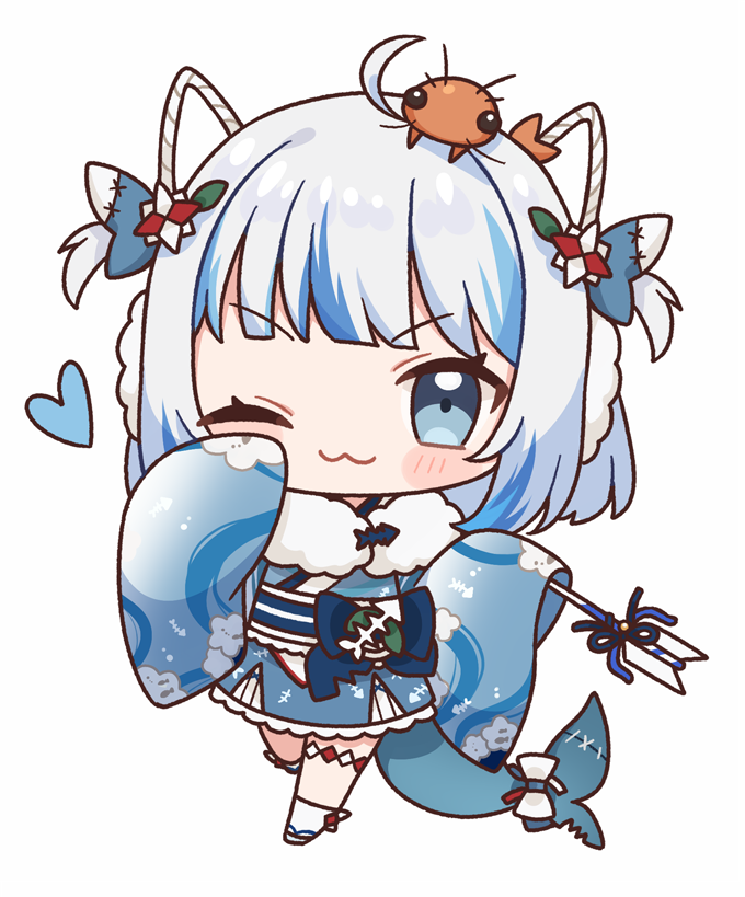 がうるぐら 「💙
#gawrt  #HoloENKimonoRelay 」|ちーとのイラスト