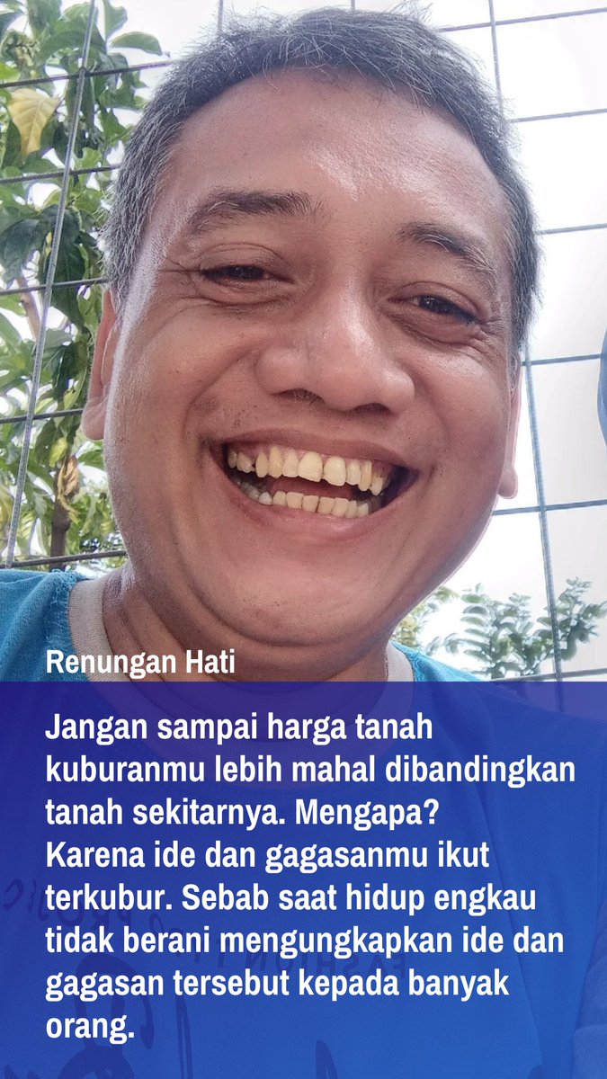 agrotekno's tweet photo. Jangan sampai harga tanah kuburanmu lebih mahal dibandingkan tanah sekitarnya. Mengapa?Karena ide dan gagasanmu ikut terkubur. Sebab saat hidup engkau tidak berani mengungkapkan ide dan gagasan tersebut kepada banyak orang. https://t.co/DQrr1XM9Yt