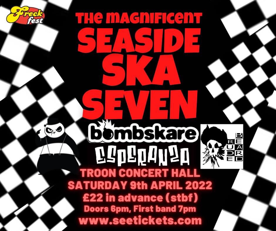 It’s Seaside Ska 7! <a href="/B0MBSKARE/">Bombskare</a> <a href="/EsperanzaSka/">Esperanza</a> <a href="/CapnRudebeard/">Rudebeard</a> #bigfatpanda On sale Friday 14th January 10am from only seetickets. Get on the good foot.