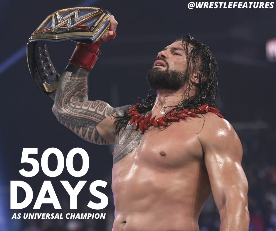 Congrats to <a href="/WWERomanReigns/">Roman Reigns</a>.

He's hit 500 days as Universal Champion.

He is just days away from becoming the longest reigning Universal Champion of ALL TIME.