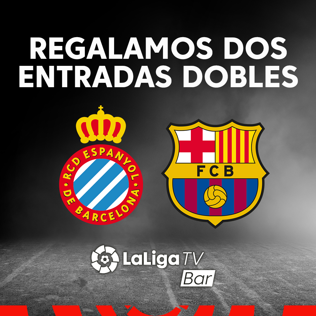 bar_tv's tweet photo. 🎁 REGALAZO 🎁

🔝 ¿Quieres ganar una entrada doble para el @RCDEspanyol 🆚 @FCBarcelona_es? 

🚨 Requisitos para participar:

🔁 Haz RT
🖤 Sigue a @laligatvbar 
💚 Sigue a @futbar 

🏅 ¡El domingo por la noche anunciamos a los dos ganadores! 

#⃣ #ElFútbolConTuBar https://t.co/bIBXbSMZJZ