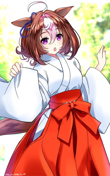 フクキタル実家の神社を一緒に手伝うメイショウドトウです #ウマ娘 