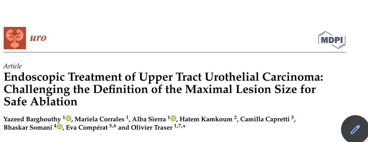 How far can we go with laser Ablation of UTUC lesions? Our latest small contribution to the debate <a href="/_MCorrales_/">Mariela Corrales</a> <a href="/albasierrad/">Alba Sierra del Rio</a> <a href="/endouro/">Prof Bhaskar Somani</a> Thanks <a href="/OTRAXER/">Olivier Traxer</a> <a href="/PEARLSendouro/">PEARLS</a>