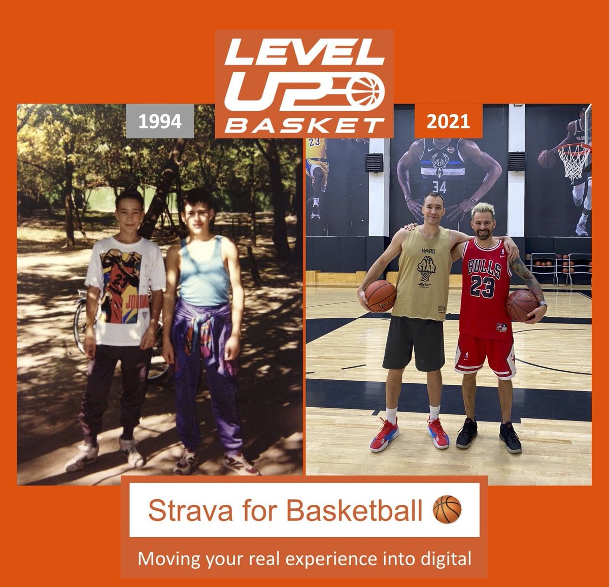 levelupbasket's tweet photo. LevelUpBasket app was created by 2 friends Eugene and Anton who were playing basketball every day together since they were 12. They watched every NBA game and dreamed of flying like Mike. 
Make your dreams come true and learn how to be the best version of yourself with us🙌 https://t.co/s68nxKUQ7H